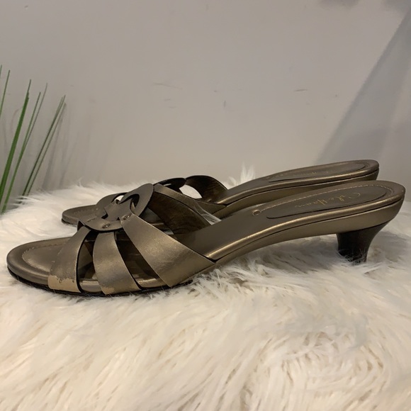 EUC Cole Haan Metallic Slip-On Sandals 8B - Picture 5 of 9